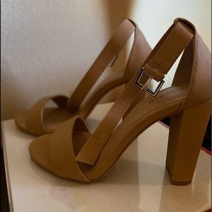 Torrid beige faux leather heels